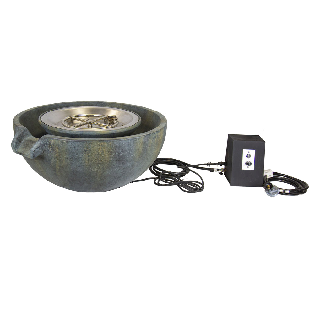  Aquascape Fire and Water Spillway Bowl – 32″ Dia (81 cm).  With a mesmerizing flame at its center.