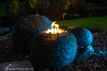  Fire and Water Stacked Slate Sphere – Medium