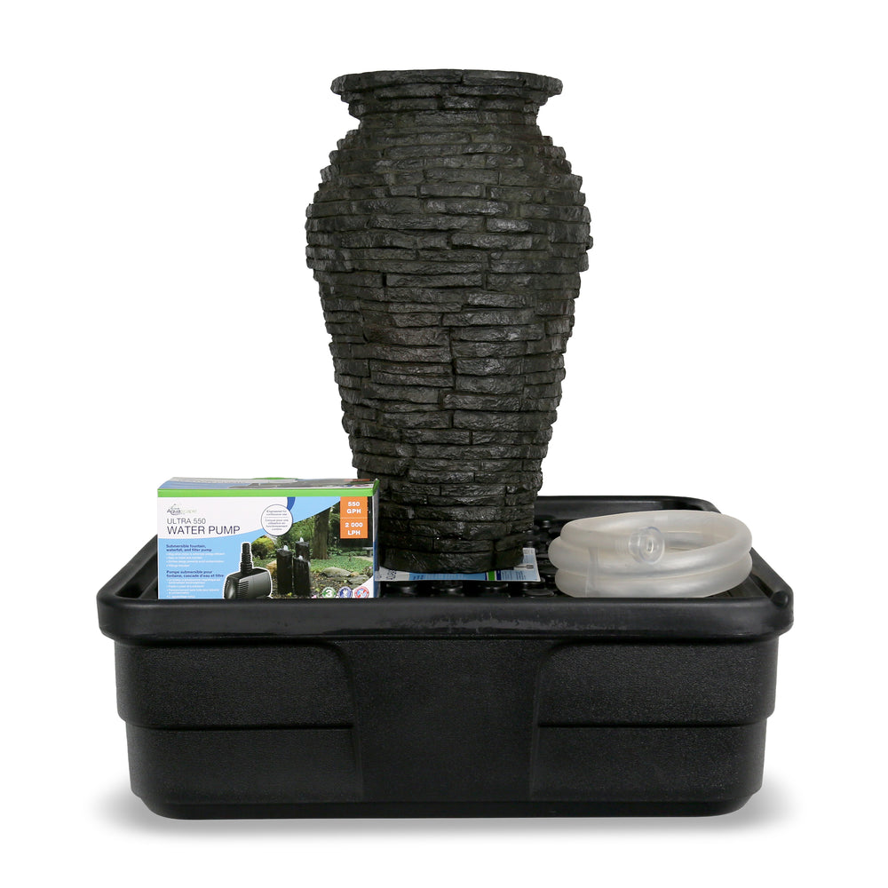 Aquascape Stacked Slate Urn Fountain Kit – 24″ H (61 cm)