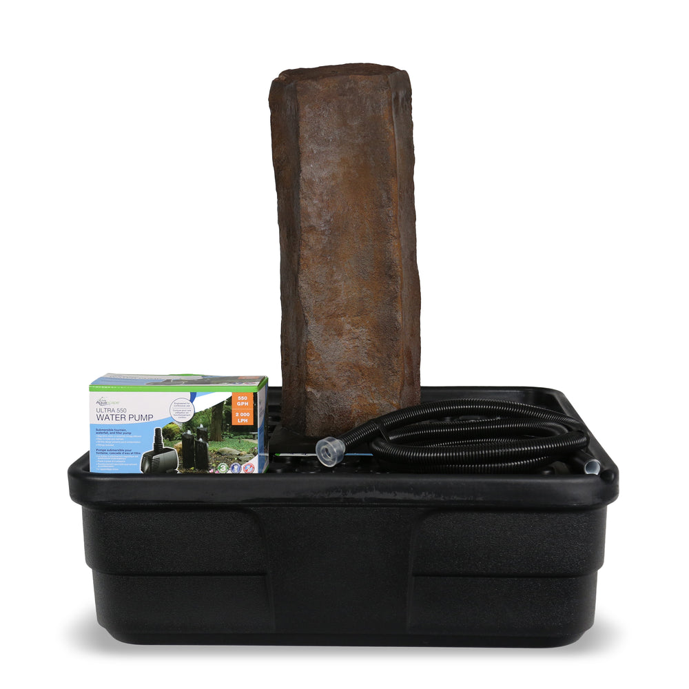 24″ Faux Basalt Column Fountain Kit Lightweight Fiber-Resin