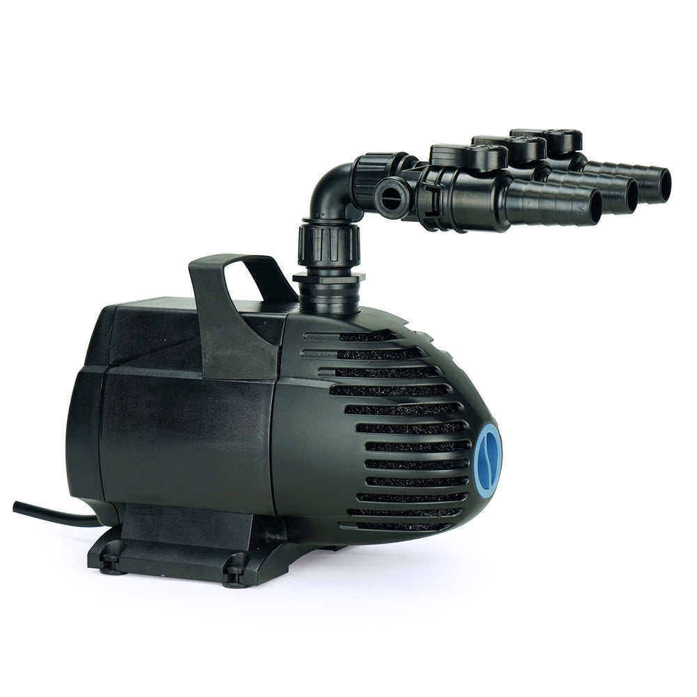 Aquascape Ultra 2000 Water Pump Side View with fittings