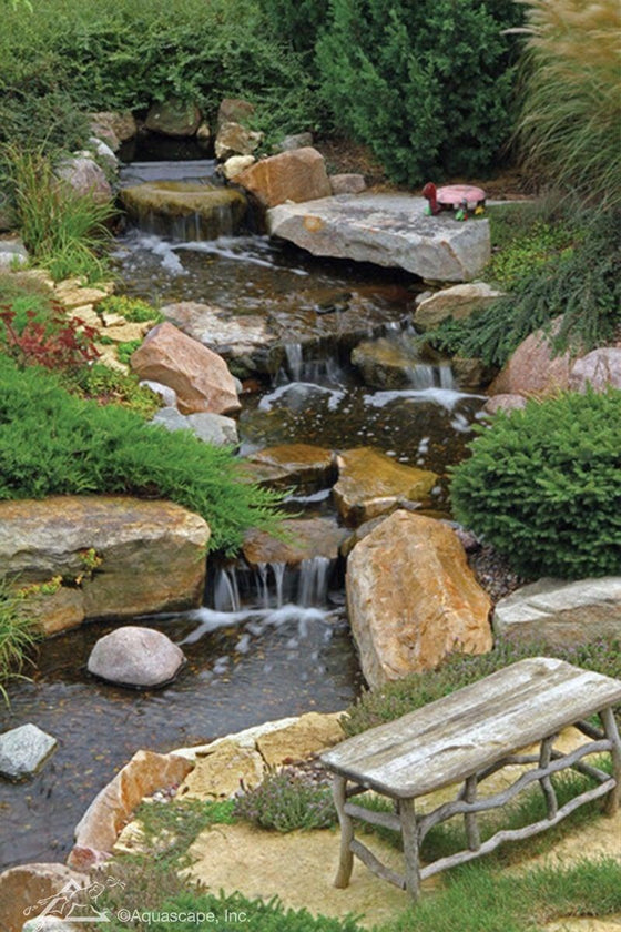 Large Pondless® Waterfall Kit 26' Stream with 5-PL 5000 Solids-Handling Pond Pump