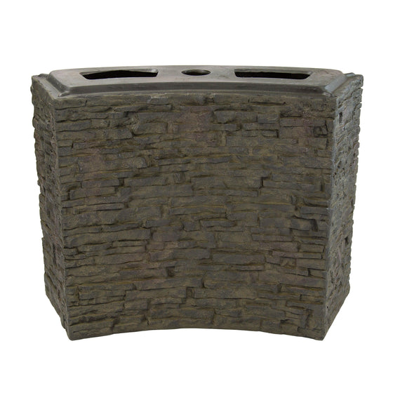 Curved Stacked Slate Wall Base